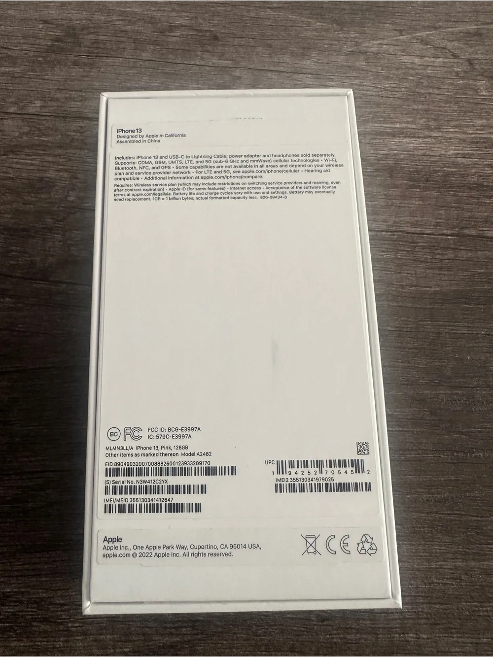 Apple iPhone 13 pink BOX ONLY